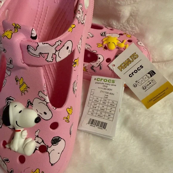 Crocs X Peanuts collab Mary Jane Clog NWT W8 M6 - Picture 9 of 13